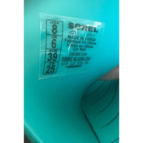 Sorel ONA Streetworks Blue Seasalt Rubber Slide Platform Chunky Heel Sandal Sz 8 - Picture 10 of 10